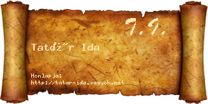 Tatár Ida névjegykártya